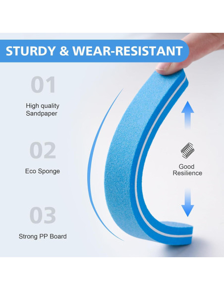 Set de Archivos de Uñas BALUCA 10 Piezas 100/180 Grano Azul