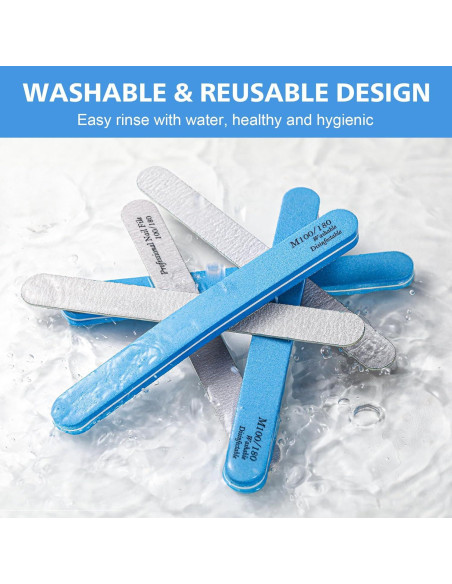 Set de Archivos de Uñas BALUCA 10 Piezas 100/180 Grano Azul