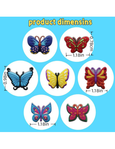 25 Encantos de Zapatos Mariposa y Flores YSLZSYS - Decoración Verano