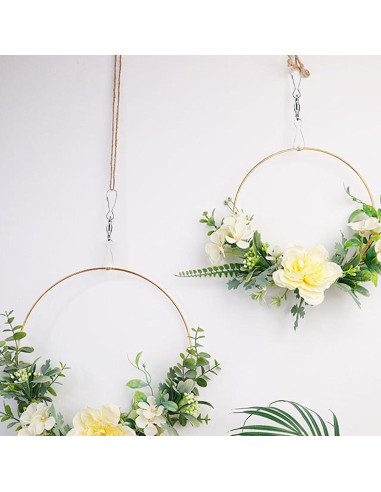 10 Ganchos Giratorios de Acero Inoxidable para Decoración