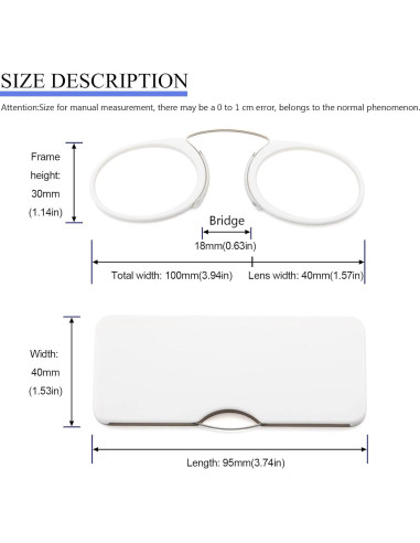 Gafas de lectura unisex YJ 2 Dioptrías marco metal