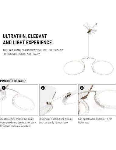 Gafas de lectura unisex YJ 2 Dioptrías marco metal