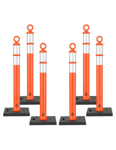 Poste Delineador RoadHero 106.68 cm Naranja con Base 6 Pzas