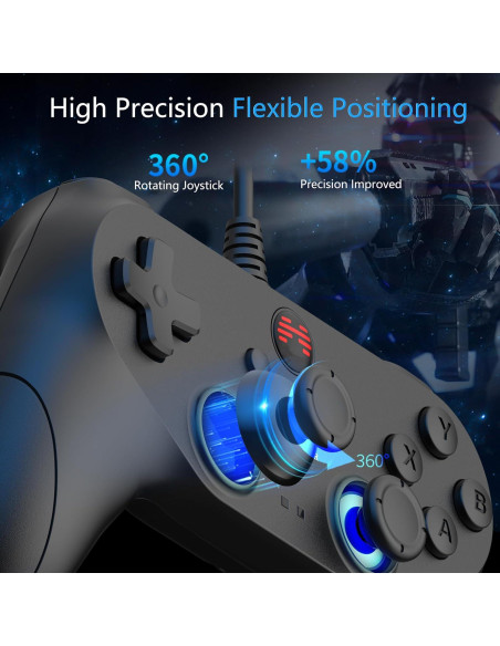 Controlador USB BEITONG BAT 2 para PC y Steam - Negro
