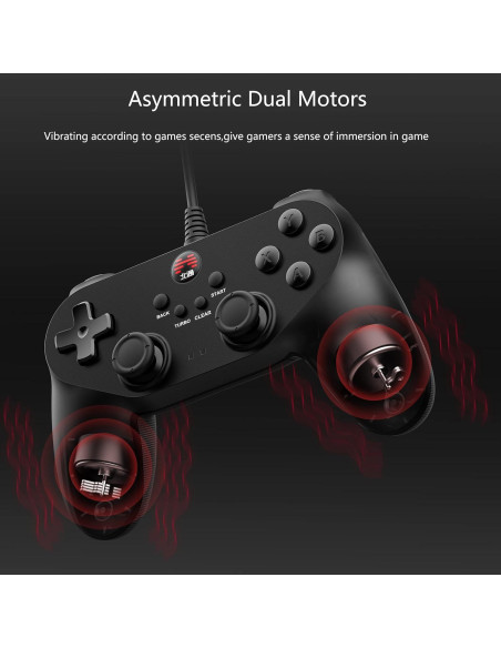 Controlador USB BEITONG BAT 2 para PC y Steam - Negro