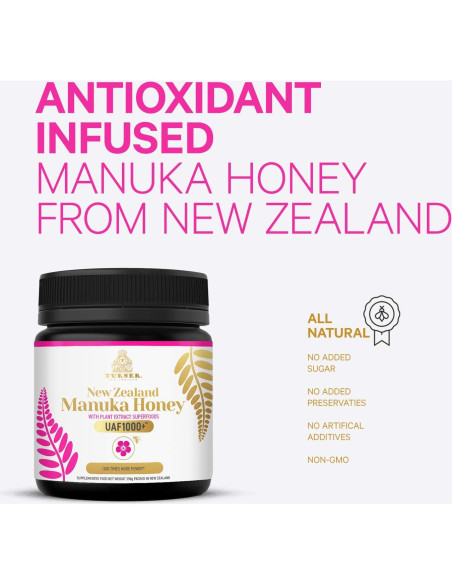 Miel Manuka Cruda Turner UAF1000+ 250g de Nueva Zelanda