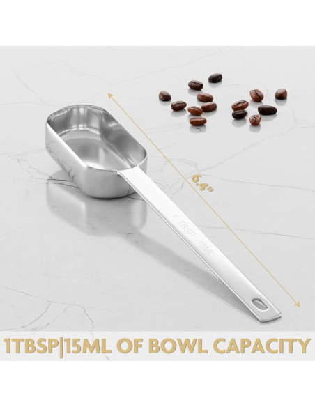 Cucharas Medidoras de Acero Inoxidable TREMENDRY 2PCS 15ml