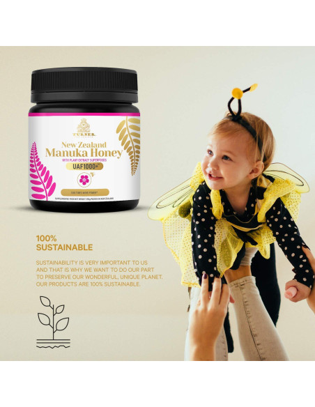 Miel Manuka Cruda Turner UAF1000+ 250g de Nueva Zelanda