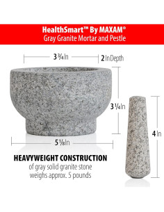 Conjunto Mortero y Mano Maxam de Granito 13 cm - 1 Taza 2