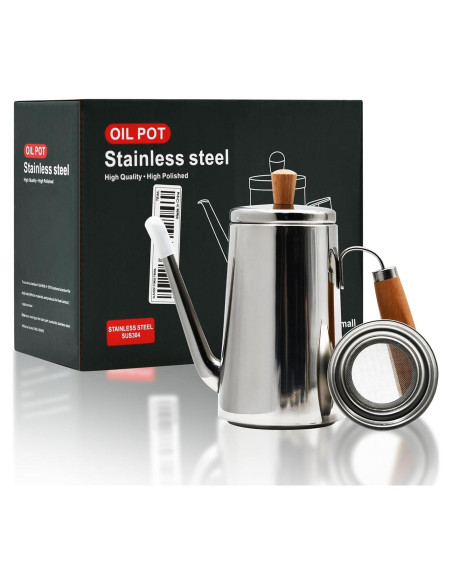 Contenedor de Aceite Zalaxt 750ML Acero Inoxidable con Filtro