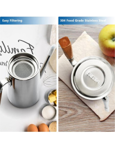 Contenedor de Aceite Zalaxt 750ML Acero Inoxidable con Filtro 2