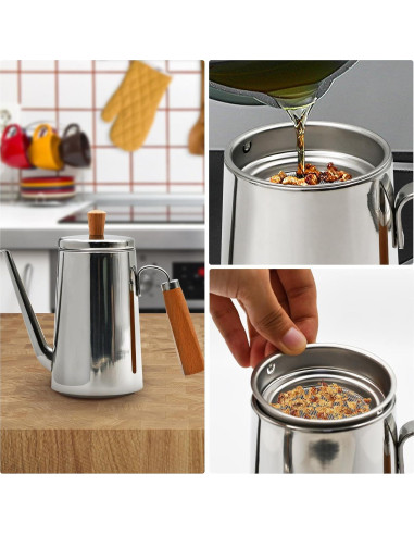 Contenedor de Aceite Zalaxt 750ML Acero Inoxidable con Filtro