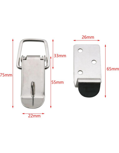 Cierres de Gancho de Boca de Pato TAODAN 2 Pcs Acero Inoxidable 74mm