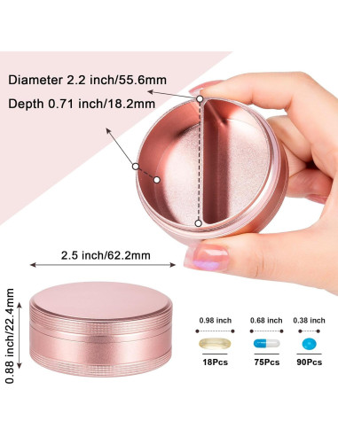 Estuche para Pastillas SOBAHIDO 2 Compartimentos Rosa