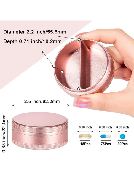 Estuche para Pastillas SOBAHIDO 2 Compartimentos Rosa