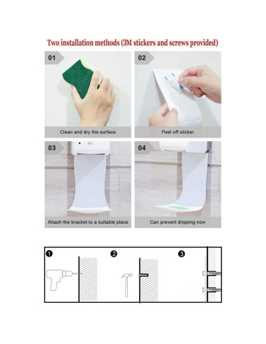 Soporte de Jabón Montado en Pared HHHKKK - 2 Piezas Blanco