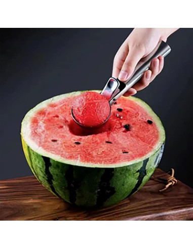 Cucharón de Helado FocusOnHome Acero Inoxidable Grande con Gatillo