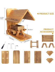 Comedero para Ardillas Kaeceri de Madera con Soporte para Mazorca 2