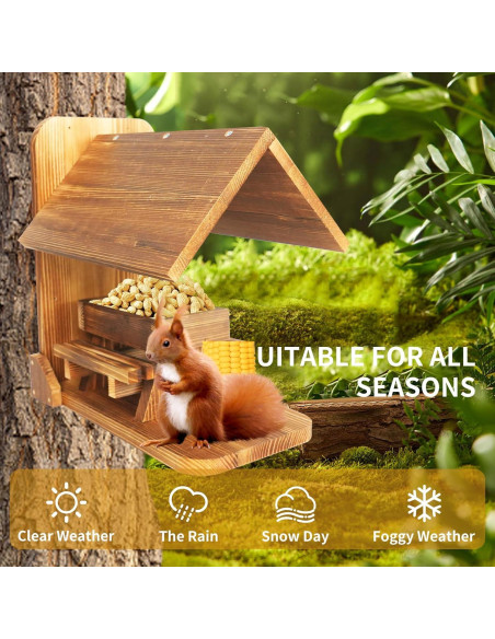 Comedero para Ardillas Kaeceri de Madera con Soporte para Mazorca
