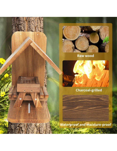 Comedero para Ardillas Kaeceri de Madera con Soporte para Mazorca