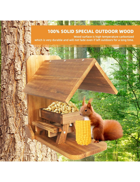 Comedero para Ardillas Kaeceri de Madera con Soporte para Mazorca