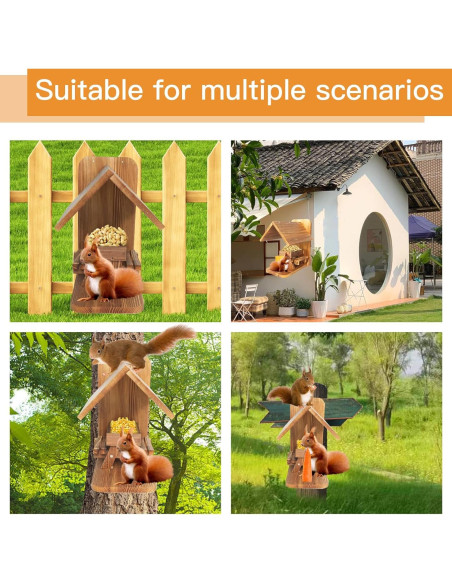 Comedero para Ardillas Kaeceri de Madera con Soporte para Mazorca