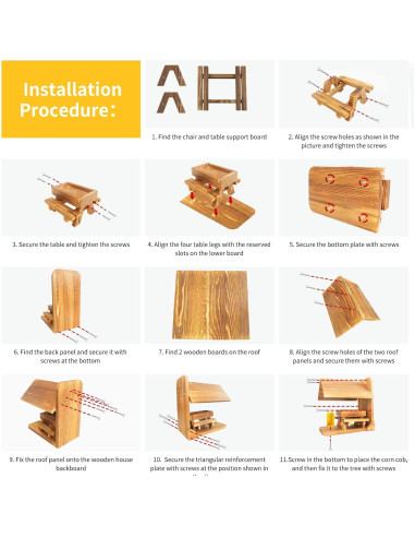 Comedero para Ardillas Kaeceri de Madera con Soporte para Mazorca