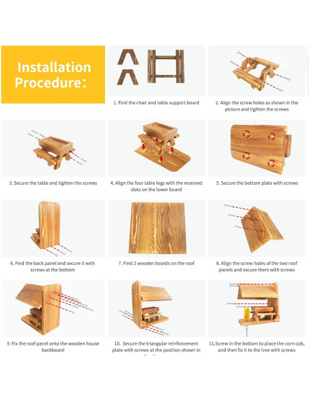 Comedero para Ardillas Kaeceri de Madera con Soporte para Mazorca
