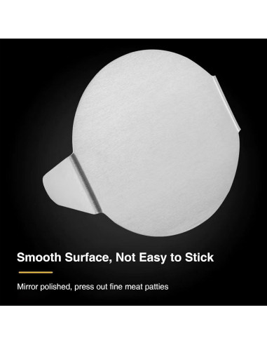 Prensa de Hamburguesa Acero Inoxidable 13.97 cm con Mango Silicona