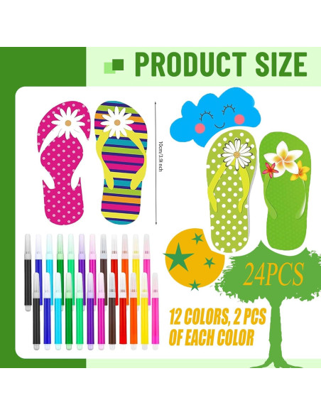 Chanclas de Madera Sin Terminar para Manualidades Thrseely - 24 Piezas