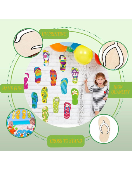 Chanclas de Madera Sin Terminar para Manualidades Thrseely - 24 Piezas