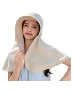 Sombrero Solar Balaclava para Mujeres Beige UPF 50+