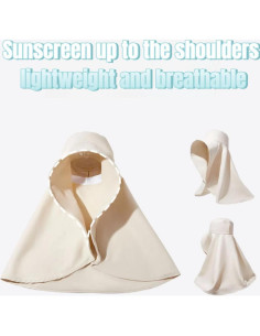 Sombrero Solar Balaclava para Mujeres Beige UPF 50+ 2