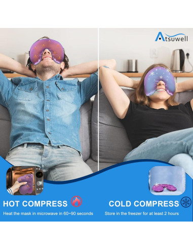 Máscara Sinusal Atsuwell Rosa - Almohadilla Térmica para Ojos