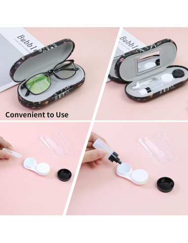 Estuche 2 en 1 para Gafas y Lentes de Contacto SCYJH - Calavera Negra