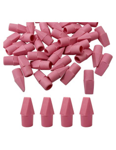 40 Borradores de Goma Rosa KVZVK para Lápiz - Tapas Cuña
