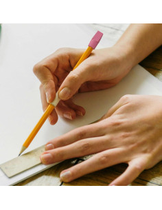 40 Borradores de Goma Rosa KVZVK para Lápiz - Tapas Cuña 2