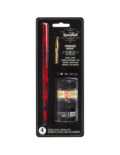 Conjunto de Pluma y Tinta India Speedball con Soporte de Mármol 2