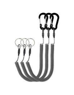 Lanyard Retráctil Lix&Rix Espiral Seguridad 150 cm Negro