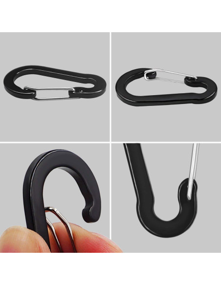 Lanyard Retráctil Lix&Rix Espiral Seguridad 150 cm Negro