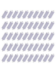 Bandejas de Colgante Rectangulares Shapenty Acero Inoxidable 25x10mm 50PCS