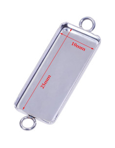 Bandejas de Colgante Rectangulares Shapenty Acero Inoxidable 25x10mm 50PCS 2