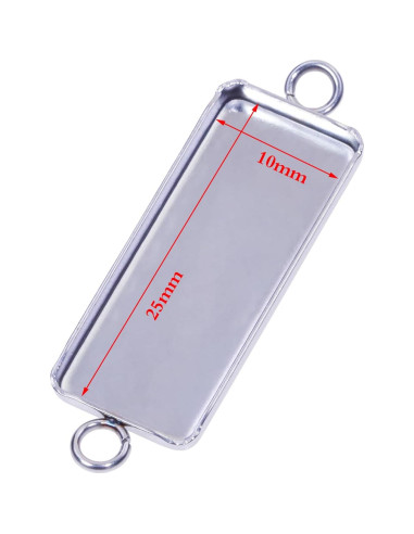 Bandejas de Colgante Rectangulares Shapenty Acero Inoxidable 25x10mm 50PCS