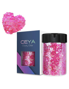 Confeti Brillante en Forma de Corazón Ceya 100g Rosa DIY