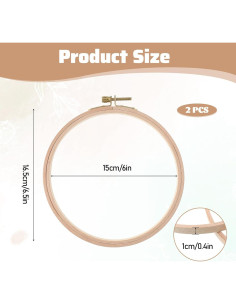 Aros de Bordado de Madera Lnngub 15.24 cm - 2 Piezas 2