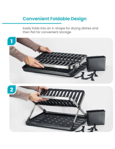 Estante Plegable para Secar Platos Home Zone Living 35.4x48cm