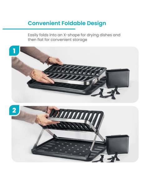Estante Plegable para Secar Platos Home Zone Living 35.4x48cm