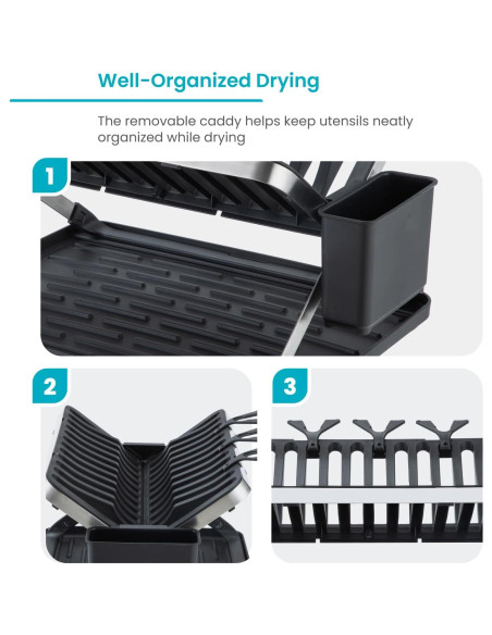 Estante Plegable para Secar Platos Home Zone Living 35.4x48cm