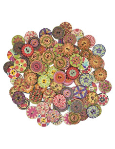 200 Botones Redondos de Madera Renashed 20mm para Manualidades