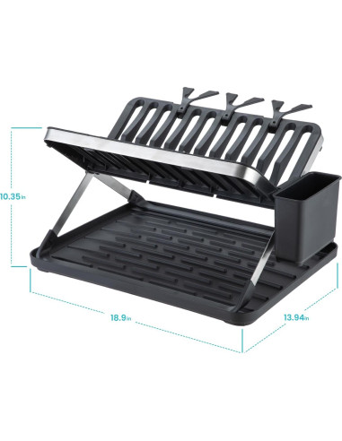 Estante Plegable para Secar Platos Home Zone Living 35.4x48cm